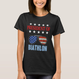 Camiseta Gracioso Presidente De La Frase De Biatlón. Inicio