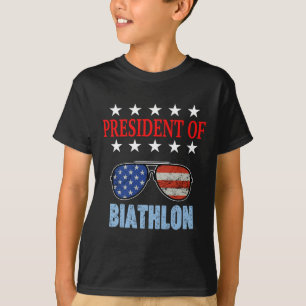 Camiseta Gracioso Presidente De La Frase De Biatlón. Inicio