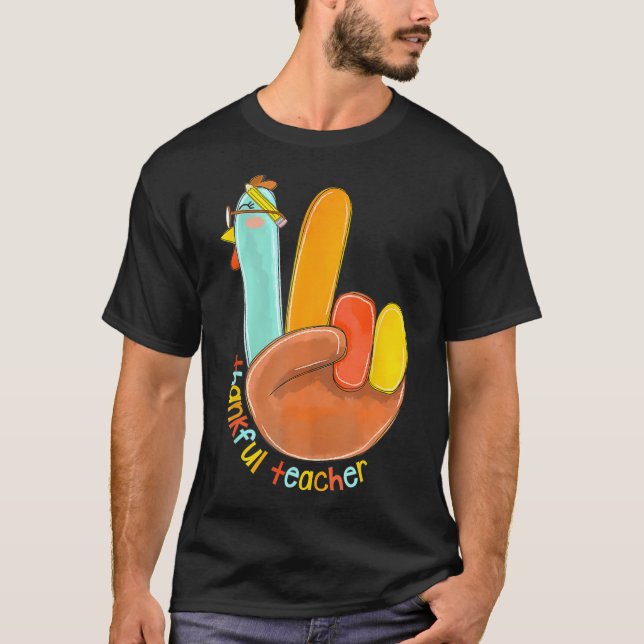 Camiseta Gracioso profesor de Acción de Gracias por la paz (Anverso)