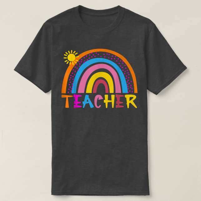 Camiseta Gracioso Profesor De Arcoiris Primer Día De La Vue (Diseño del anverso)