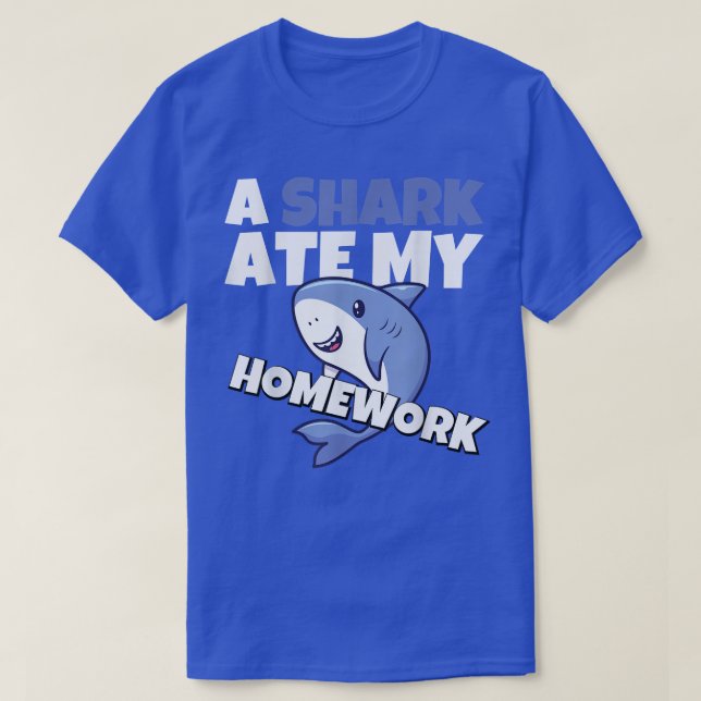 Camiseta Gracioso profesor de Ate Homework School de tiburo (Diseño del anverso)