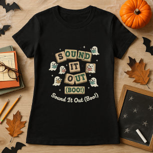 Camiseta Gracioso profesor de fonía de Halloween sonríe