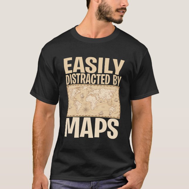 Camiseta Gracioso profesor de geografía - Distraído fácilme (Anverso)