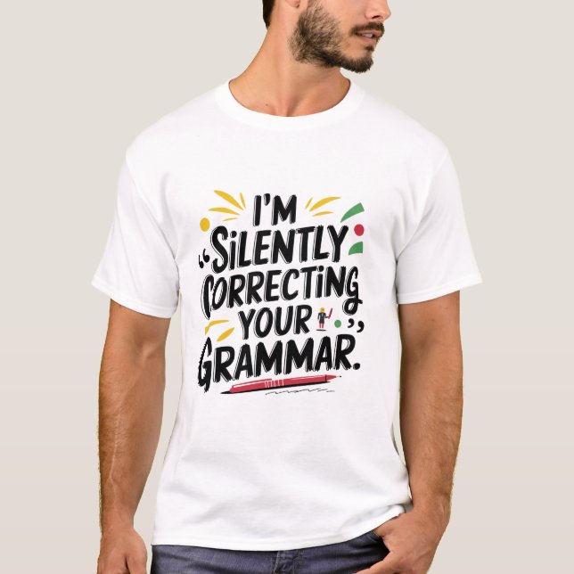 Camiseta Gracioso profesor de inglés: Silencioso diseño de  (Anverso)