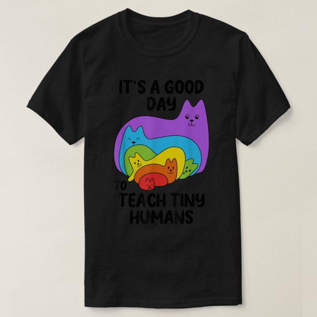 Camiseta Gracioso profesor de preescolar enseña arcoiris a  (Diseño del anverso)