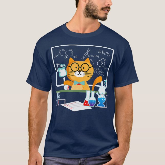 Camiseta Gracioso profesor de química de gatos de ciencia (Anverso)