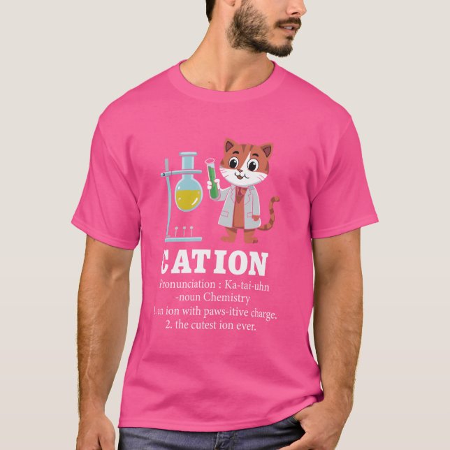 Camiseta Gracioso profesor de química y ciencias Cat Pun Ca (Anverso)