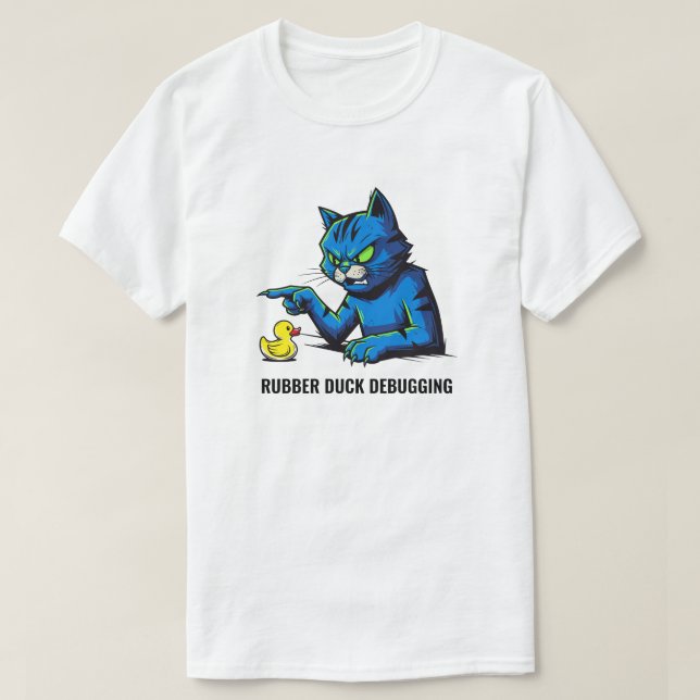 Camiseta Gracioso programador Cat Rubber Duck Debuting Art (Diseño del anverso)
