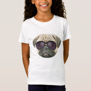 Camiseta Gracioso pug, bulldog francés lindo con gafas