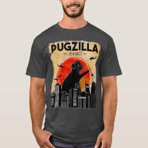 Camiseta Gracioso Pug , Pugzilla , Gracioso Perro Pug