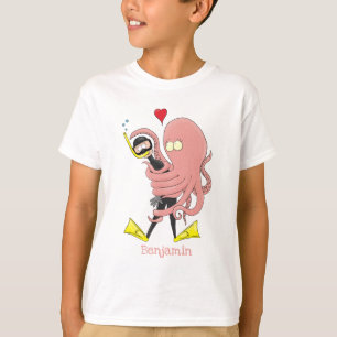 Camiseta Gracioso pulpo abrazos buceo humor personalizado