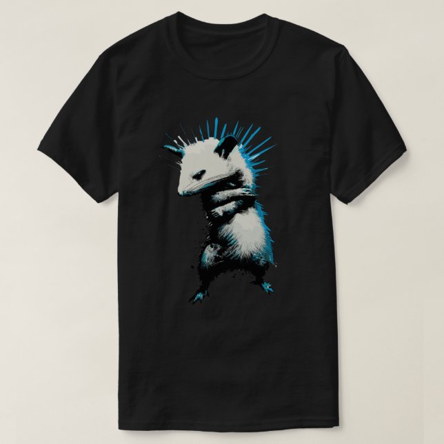 Camiseta Gracioso punk retro arte callejero opossum (Diseño del anverso)