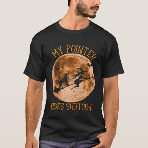 Camiseta Gracioso Puntero Inglés Ride Perro Shotgun Broom M