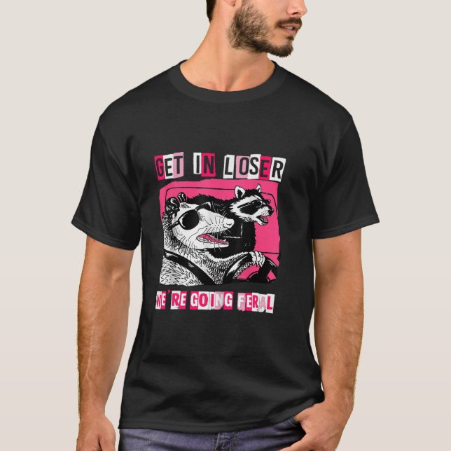 Camiseta Gracioso Raccoon de Possum Opossum en perdedor Vam (Anverso)