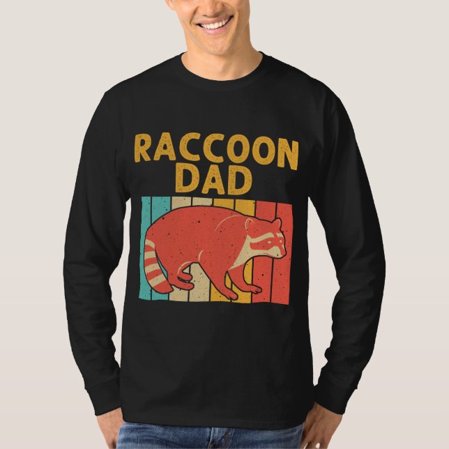Camiseta Gracioso Raccoon Design Para Papá Abuelo Men Racco (Anverso)