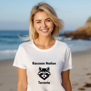 Camiseta Gracioso Raccoon Nation Toronto color claro