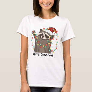 Camiseta Gracioso Raccoon navideño