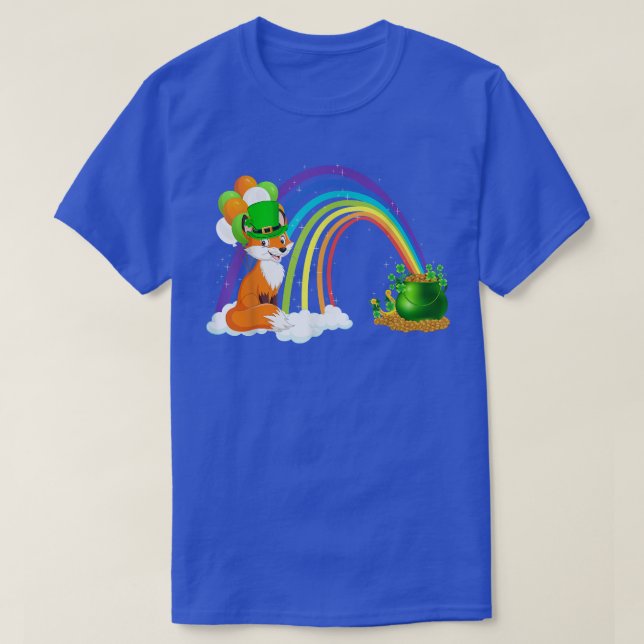 Camiseta Gracioso Rainbow Irish Leprechaun Fox St (Diseño del anverso)