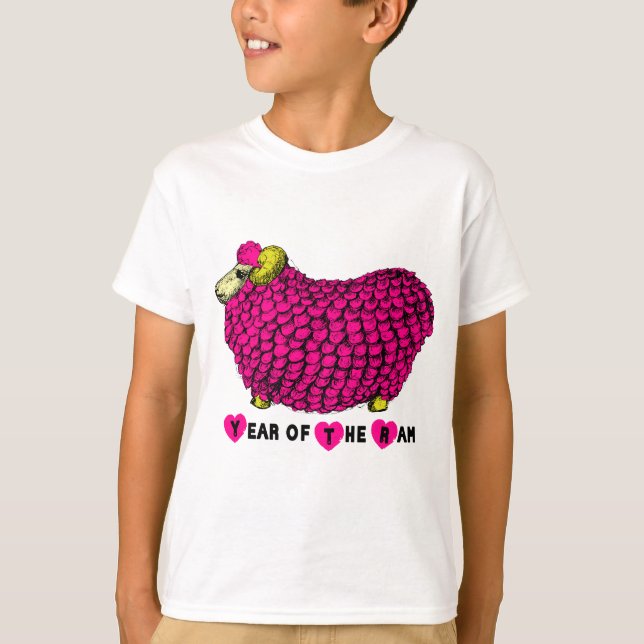 Camiseta Gracioso Ram Rosa Chino Año Nuevo Zodiac K SweatS (Anverso)