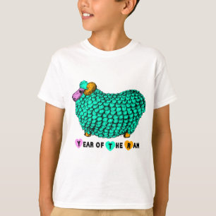 Camiseta Gracioso Ram Verde Año Nuevo Chino Zodiac K Blanco