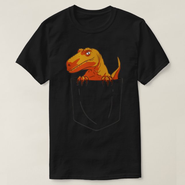 Camiseta Gracioso Raptor de Velociraptor en Pocket Dinosaur (Diseño del anverso)