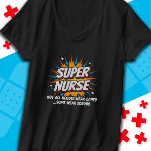 Camiseta Gracioso reconocimiento a superhéroes super enferm