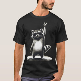 Camiseta Gracioso regalo animal | Estrella de rock raccoon 