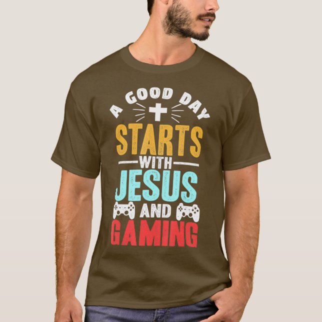 Camiseta Gracioso regalo cristiano de Jesús de juegos para  (Anverso)
