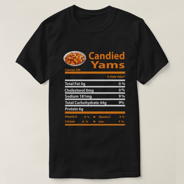 Camiseta Gracioso regalo de acción de gracias a Yam Nutriti (Diseño del anverso)