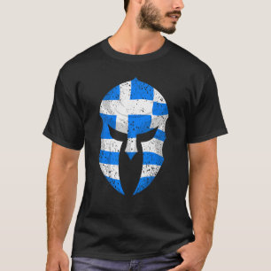 Camiseta Gracioso Regalo De Bandera De Casco Espartano Grie