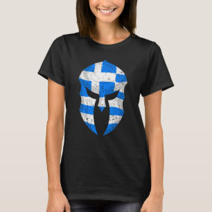 Camiseta Gracioso Regalo De Bandera De Casco Espartano Grie