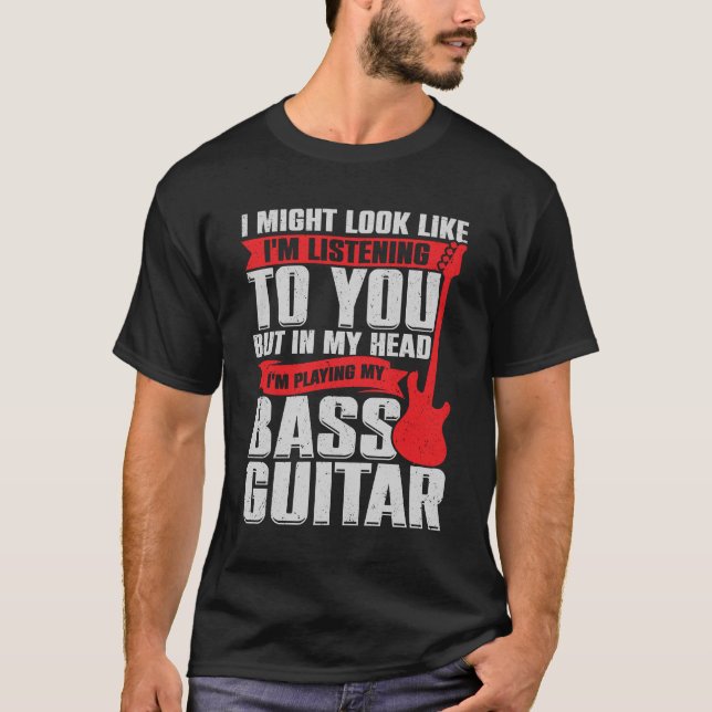 Camiseta Gracioso regalo de Bass Guitarist Music Battend (Anverso)