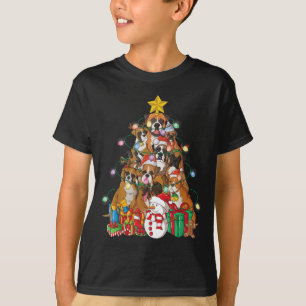 Camiseta Gracioso regalo de Boxer de árbol de Navidad Perro