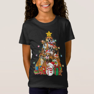 Camiseta Gracioso regalo de Boxer de árbol de Navidad Perro