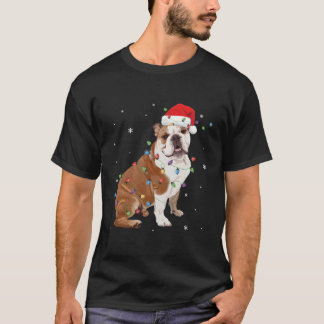 Camiseta Gracioso regalo de Bulldog inglés con Santa Hat al