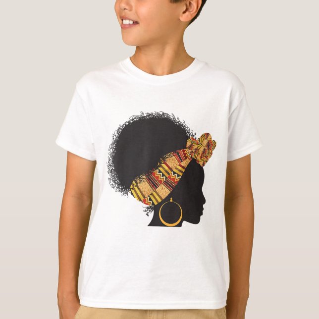 Camiseta Gracioso regalo de cabeza de tela de Kente para lo (Anverso)