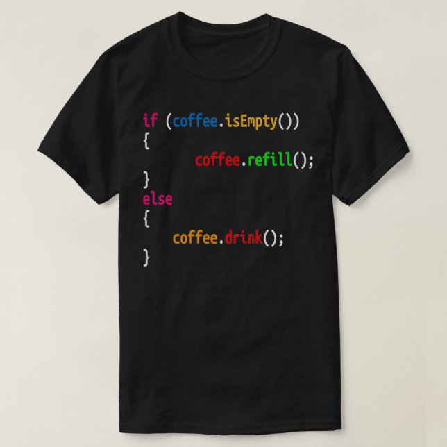 Camiseta Gracioso Regalo De Café De Programador Para Coders (Diseño del anverso)