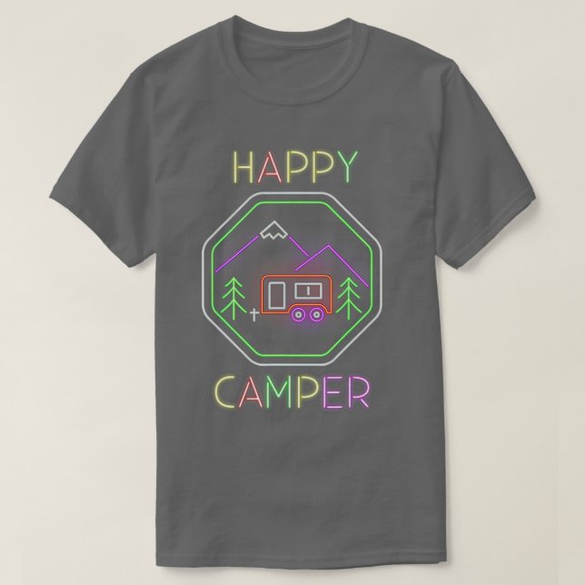 Camiseta Gracioso regalo de Camper Feliz Camping Lover Camp (Diseño del anverso)