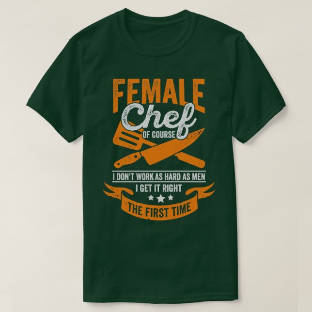 Camiseta Gracioso regalo de Chica de Chef Femenino de Cocin (Diseño del anverso)