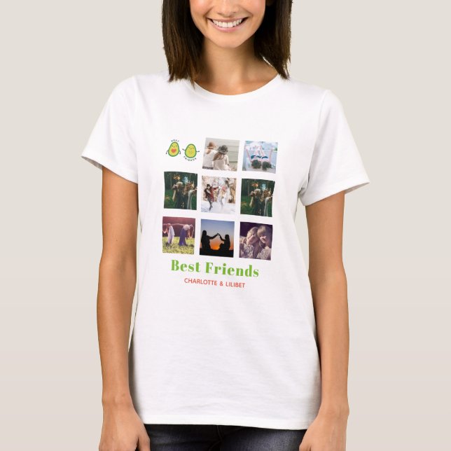 Camiseta Gracioso regalo de COLLAGE DE FOTOS BFF Personaliz (Anverso)
