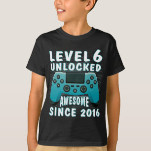 Camiseta Gracioso regalo de cumpleaños 6º jugador, nivel 