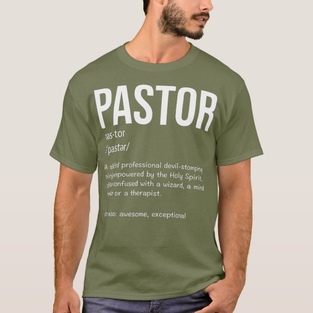 Camiseta Gracioso regalo de definición de pastor para predi (Anverso)