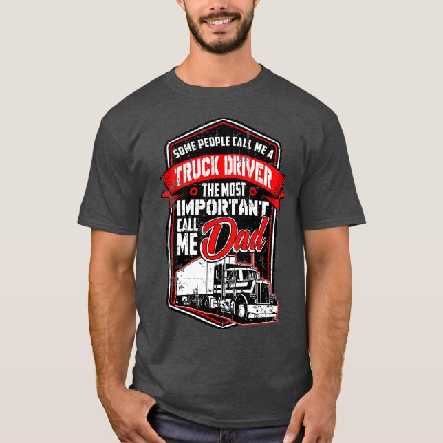 Camiseta Gracioso Regalo De Diseño De Conductor De Camiones (Anverso)