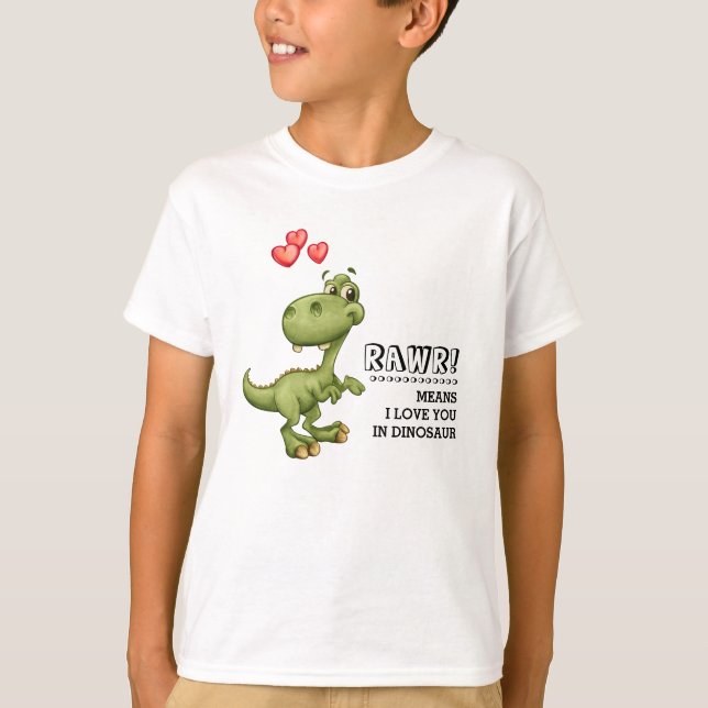 Camiseta Gracioso regalo de El día de San Valentín de dinos (Anverso)