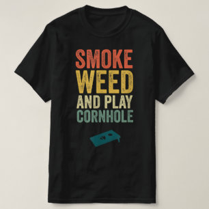 Camiseta Gracioso Regalo de equipo Cornhole Weed Vintage Re