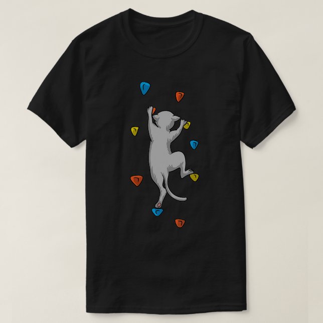 Camiseta Gracioso Regalo De Escalada De Rock De Cat Para Ho (Diseño del anverso)