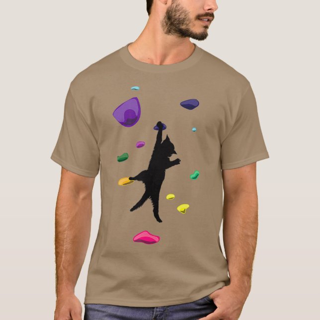 Camiseta Gracioso Regalo De Escalada De Rock De Cat Para Ho (Anverso)