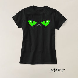 Camiseta Gracioso regalo de Gato Gato Green Eyes Cat Lover