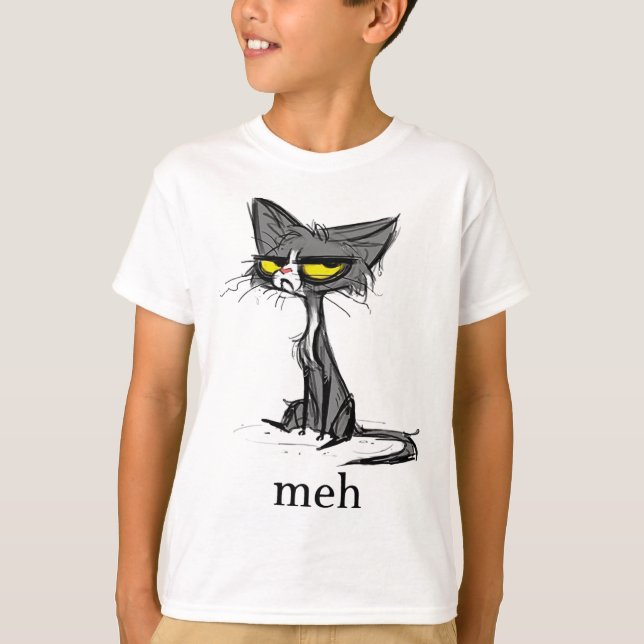Camiseta Gracioso Regalo De Gato Meh Para Los Amantes Del G (Anverso)