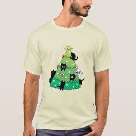 Camiseta Gracioso Regalo de Gato Negro que aplasta el árbol